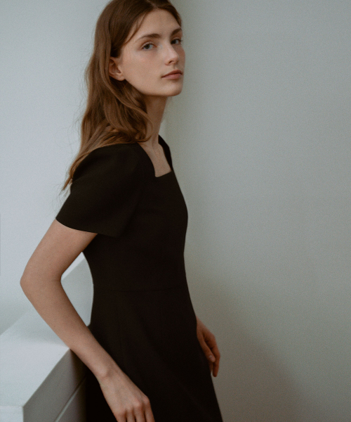 Square See-through Dress[LMBFCO25DR5806]-Black