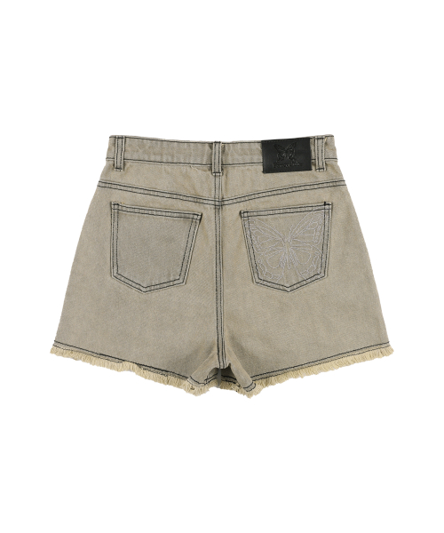 VINTAGE DENIM SHORTS (SAND BROWN) FQD879