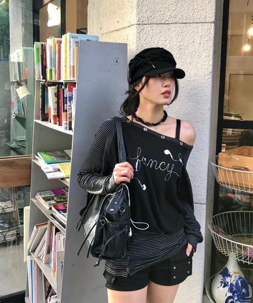 BELTED WASHING LEATHER BAG (BLACK) F25QE990