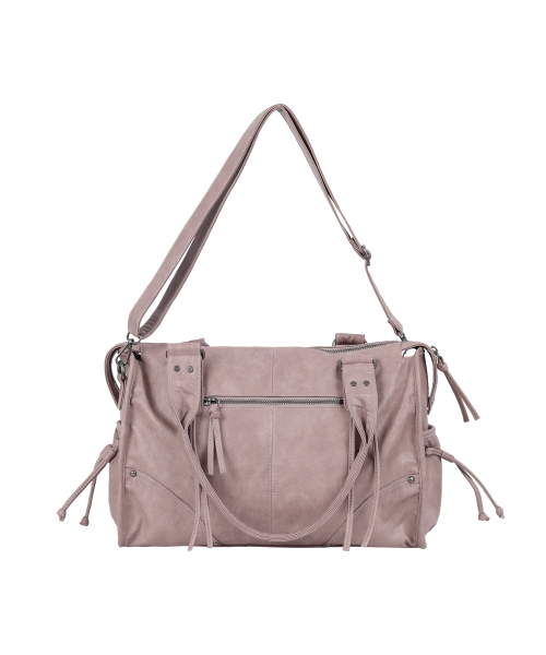 BELTED WASHING LEATHER BAG (BABY PINK) F25QE990