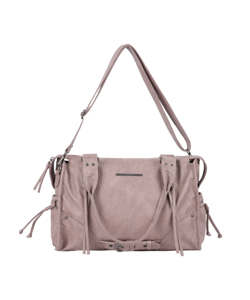 BELTED WASHING LEATHER BAG (BABY PINK) F25QE990