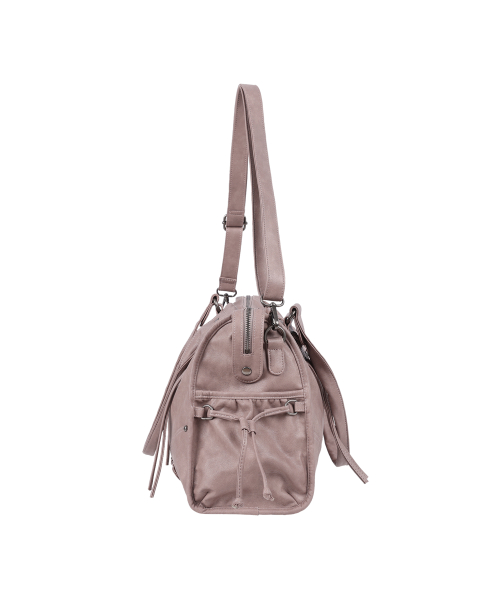 BELTED WASHING LEATHER BAG (BABY PINK) F25QE990
