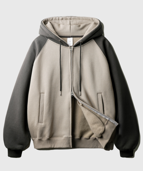 Nova Overfit Raglan Hood Zip Up Deepgray SOHD2608