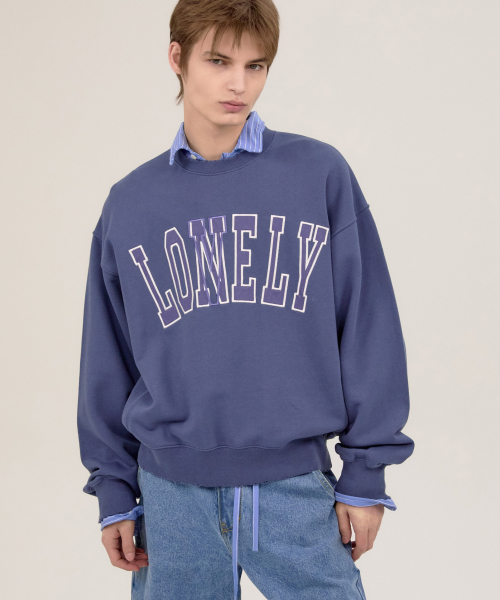 LONELY/LOVELY DAMAGE SWEATSHIRT INDIGO BLUE