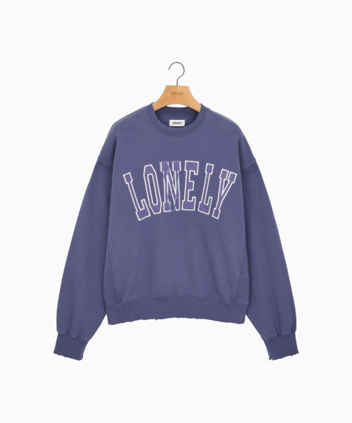 LONELY/LOVELY DAMAGE SWEATSHIRT INDIGO BLUE