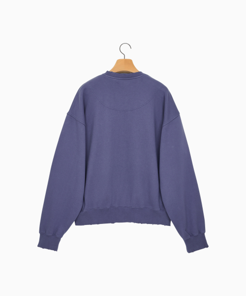 LONELY/LOVELY DAMAGE SWEATSHIRT INDIGO BLUE
