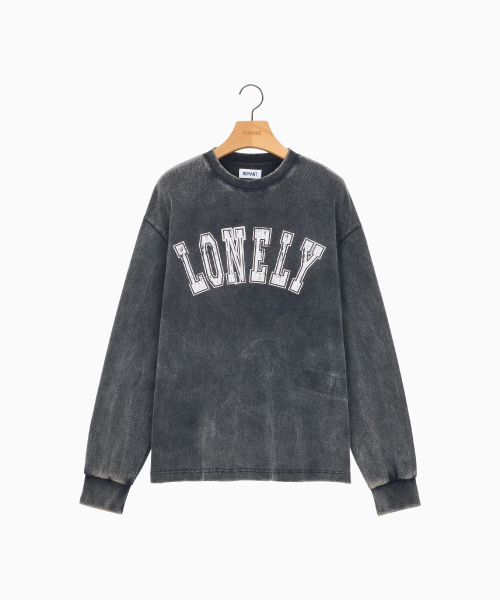 LONELY/LOVELY SALT WASHING LONG SLEEVE T-SHIRT CHARCOAL