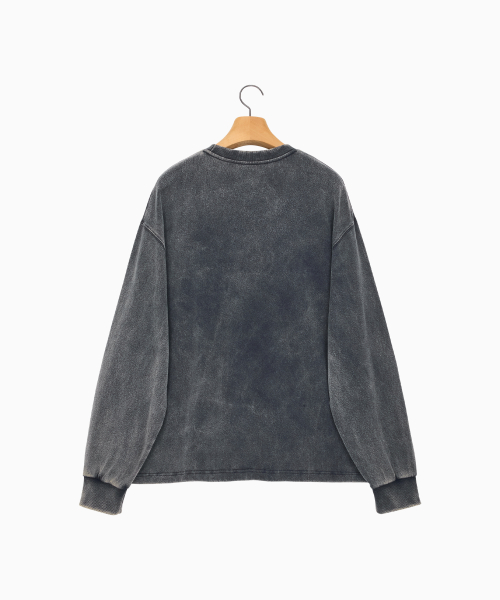 LONELY/LOVELY SALT WASHING LONG SLEEVE T-SHIRT CHARCOAL