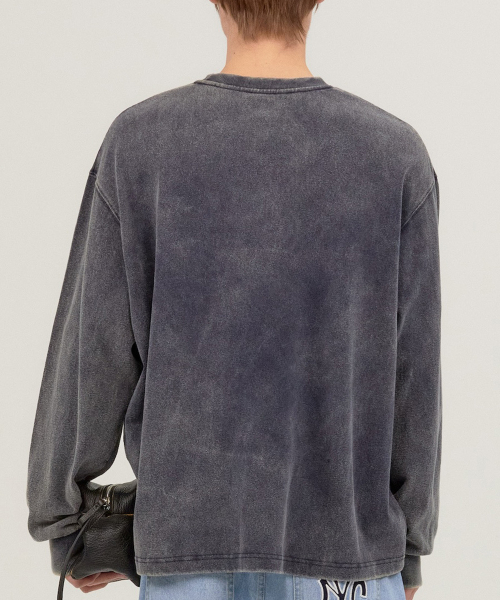 LONELY/LOVELY SALT WASHING LONG SLEEVE T-SHIRT CHARCOAL