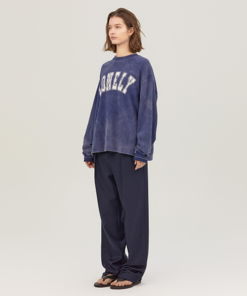 LONELY/LOVELY SALT WASHING LONG SLEEVE T-SHIRT NAVY