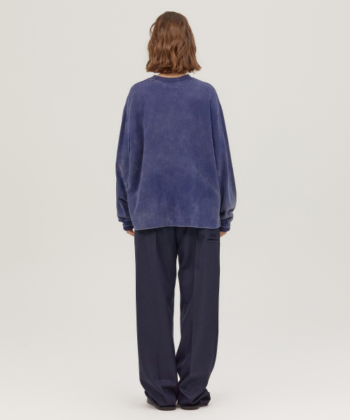 LONELY/LOVELY SALT WASHING LONG SLEEVE T-SHIRT NAVY