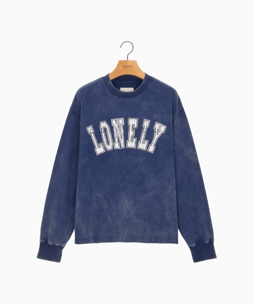 LONELY/LOVELY SALT WASHING LONG SLEEVE T-SHIRT NAVY