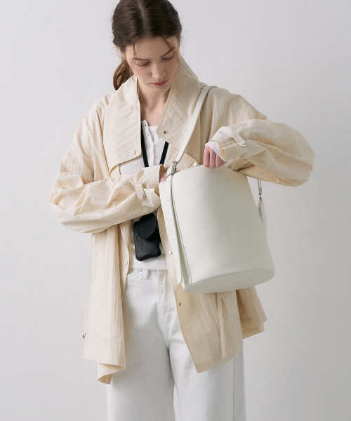Italian Leather Bucket Bag[LMBESPBA904]-2color