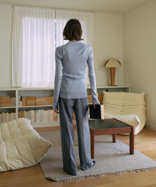 One-Tuck Wide Slacks[LMBESPPT5503]-Gray