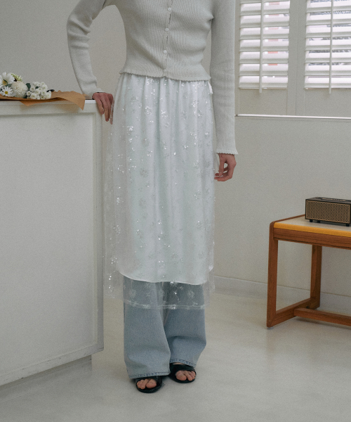 Spangle layered Skirt[LMBESPSK5406]-2color