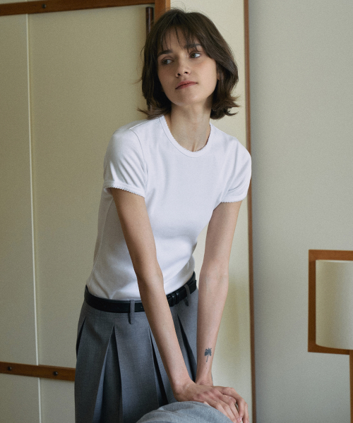 Picot Round T-shirt[LMBESPTT5601]-3color