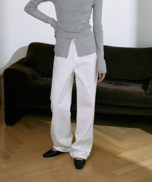 [기장선택]Classic Straight Denim[LMBESPDN3123]-Off White