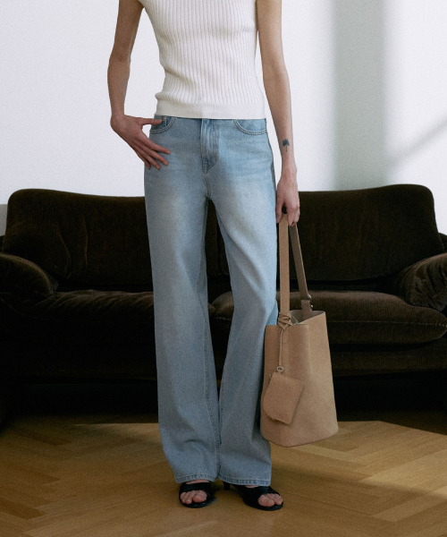 [기장선택]Classic Straight Denim[LMBFSP23DN3129]-Light Blue