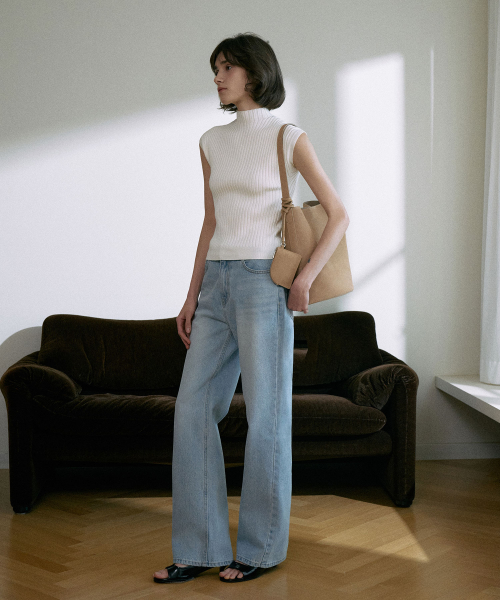 [기장선택]Classic Straight Denim[LMBFSP23DN3129]-Light Blue