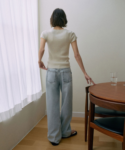 Wide Long Denim[LMBESPDN4114]-Light Blue