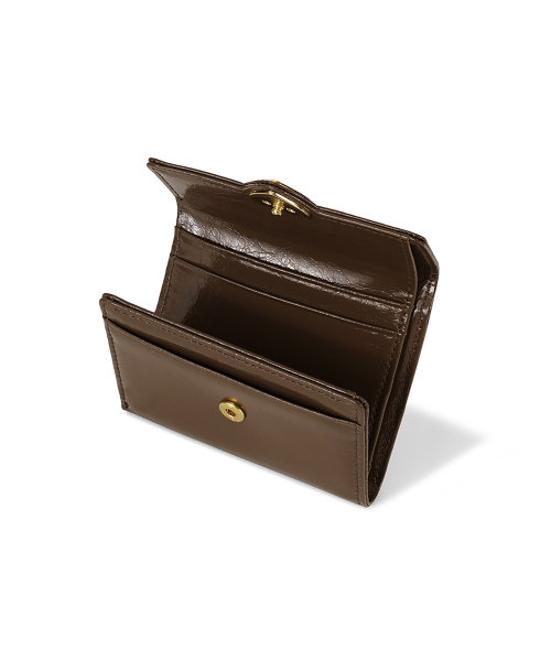 HEARTY FLAP WALLET - MOCHA BROWN