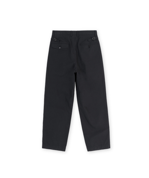 Loose Tapered Cotton Pants, Black