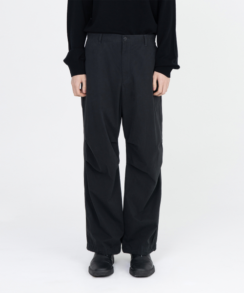 Washed Parachute Pants, Black