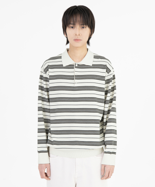 Stripe Knit Pique, Ivory