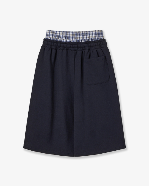 TRUNK LAYERED SWEATSHORTS [NAVY]