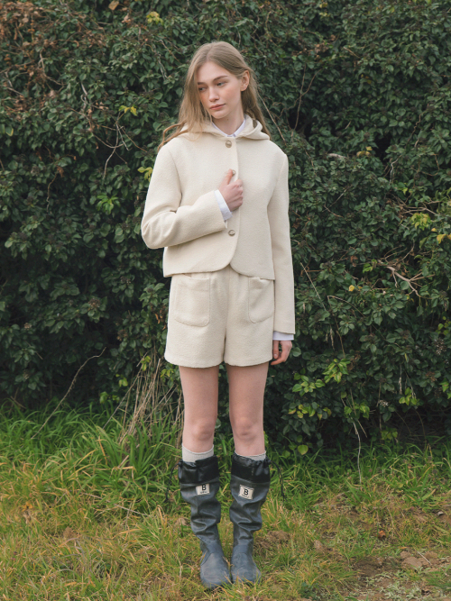 IRENE sporty hoodie jacket_IVORY
