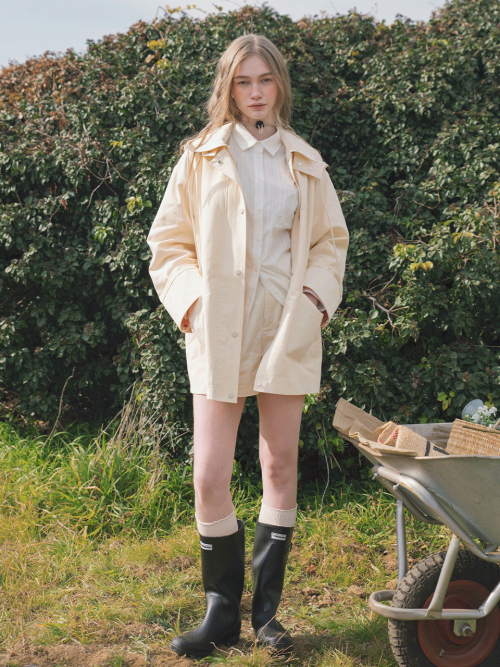 NICOLE hoodie half jacket_BUTTER