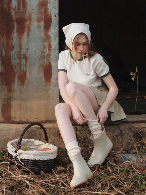 VELO pleats mini skirt_KHAKI