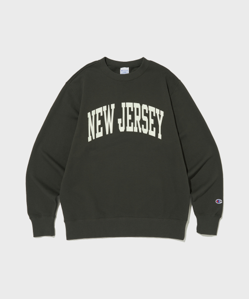 뉴저지 CVC 크루넥 스웨트셔츠 Charcoal Black