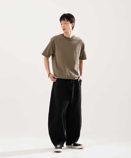 Skill Washed Balloon Pants Black NSLP2611