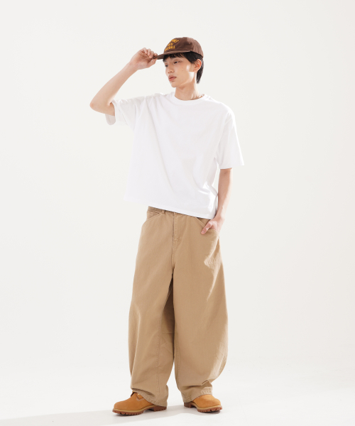Skill Washed Balloon Pants Beige NSLP2611