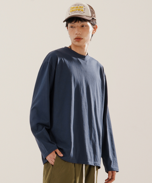 All Day CP Standard Long T-Shirts Navy SOLT2607