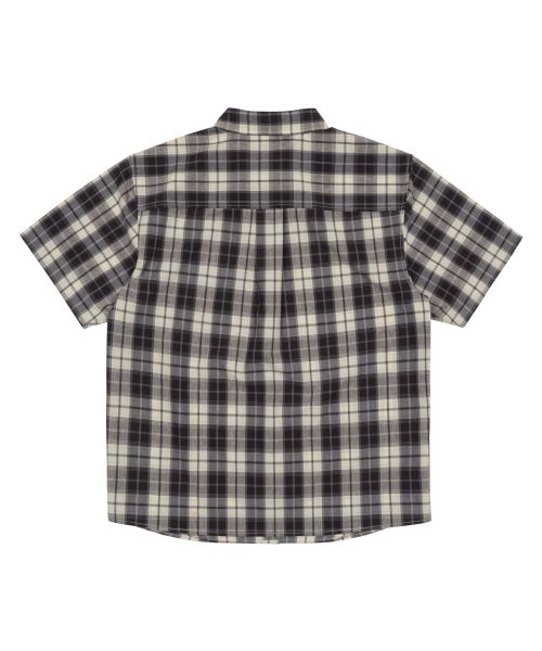 TCM mini logo check half shirts (brown)