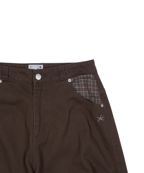 TCM check pocket half pants (brown)