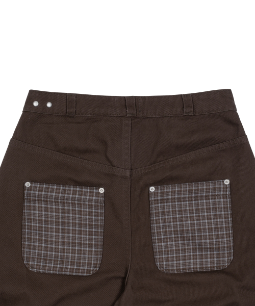 TCM check pocket half pants (brown)