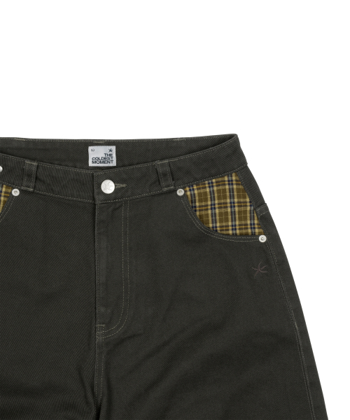 TCM check pocket half pants (charcoal)