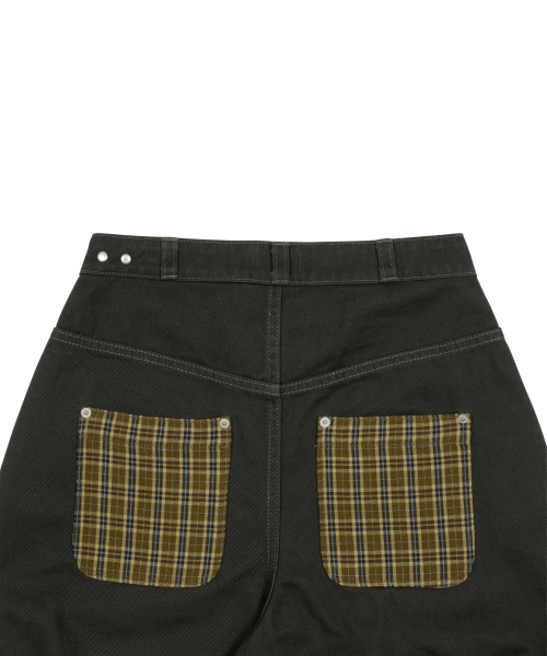 TCM check pocket half pants (charcoal)