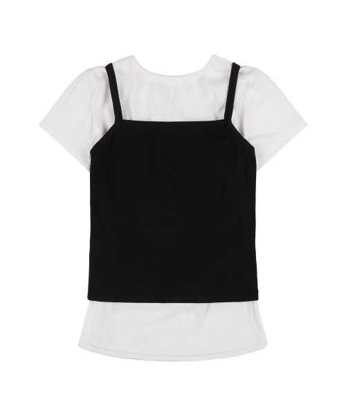 3-WAY LETTERING CORSAGE TEE (BLACK) F25QB106
