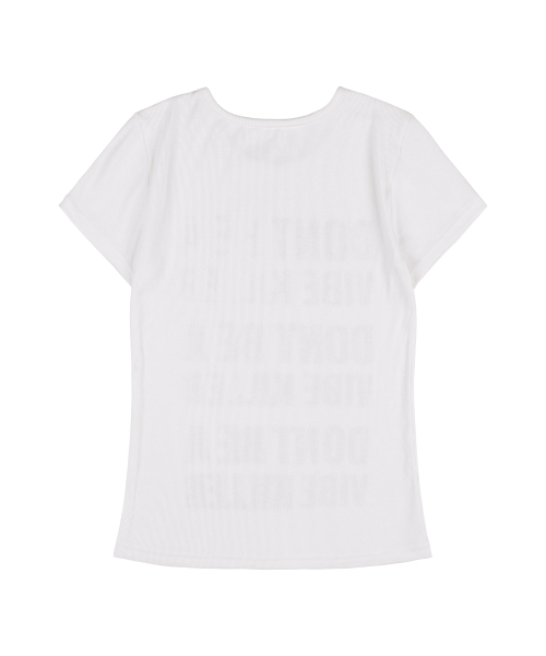 3-WAY LETTERING CORSAGE TEE (BLACK) F25QB106