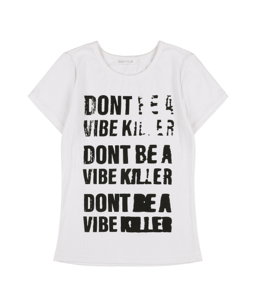 3-WAY LETTERING CORSAGE TEE (BLACK) F25QB106