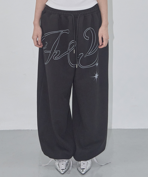 ANGEL VINTAGE SWEATPANTS (BLACK) F25QD819