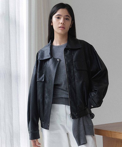 Leather Bomber Jacket NEL6XM251_10