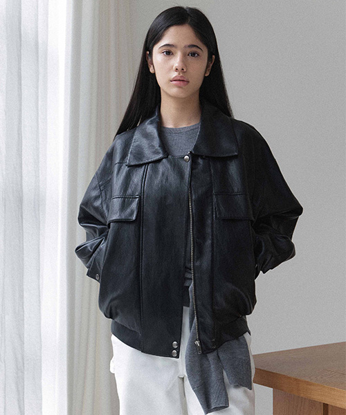 Leather Bomber Jacket NEL6XM251_10