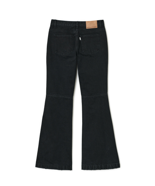 Distroyed Boots Cut Denim Pants, BLACK