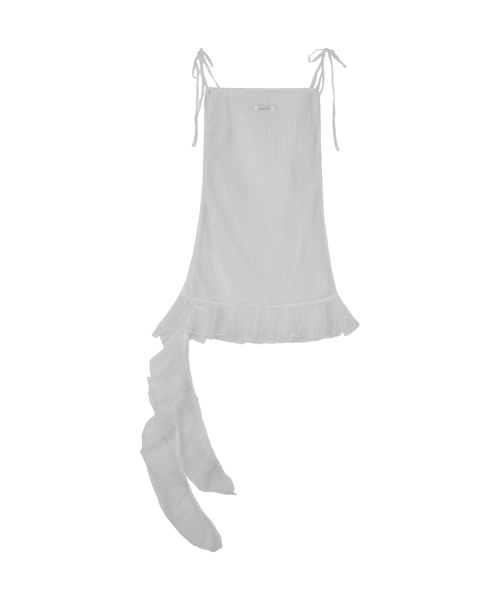 LACE SHIRRING LAYERED DRESS (WHITE) F25QD815