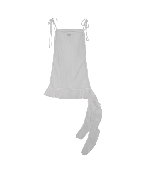 LACE SHIRRING LAYERED DRESS (WHITE) F25QD815